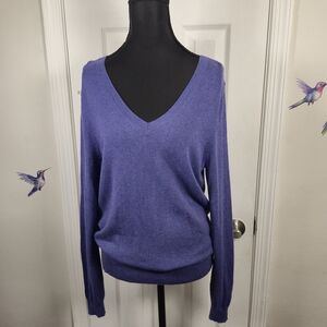 Mossimo Purple V-Neck Knit Sweater Large – Soft Modal Rayon Blend